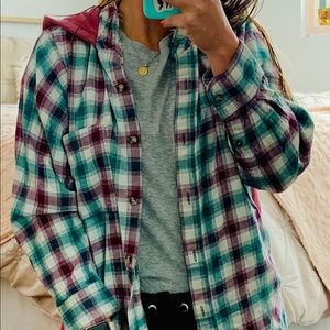 Urban outfitters flannel with hood